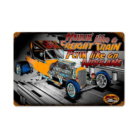 Hualin Freight Train Metal Sign Wall Decor 18 x 12