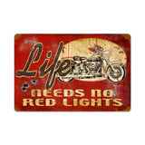 No Red Lights Metal Sign Wall Decor 12 x 18