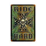 Ride Hard Metal Sign Wall Decor 12 x 18