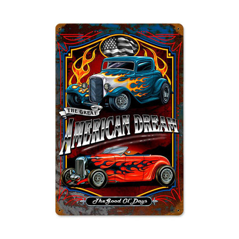 American Dream Metal Sign Wall Decor 18 x 12