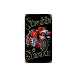 Strokin and Smokin Metal Sign Wall Decor 8 x 14