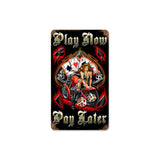Play Now Metal Sign Wall Decor 8 x 14