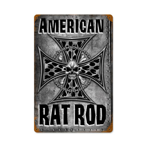 American Rat Rod Metal Sign Wall Decor 12 x 18