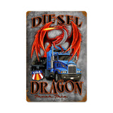 Diesel Dragon Metal Sign Wall Decor 18 x 12
