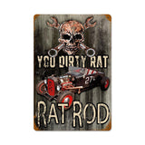 Dirty Rat Rod Metal Sign Wall Decor 12 x 18