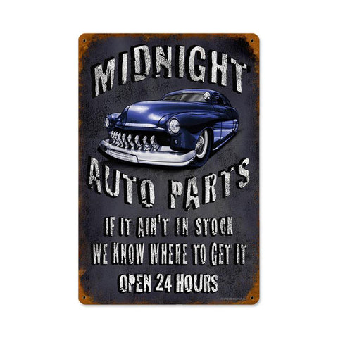 Midnite Auto Metal Sign Wall Decor 12 x 18