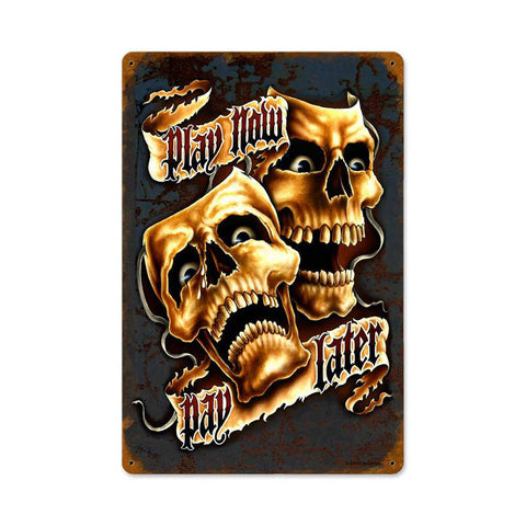 Play Now Metal Sign Wall Decor 12 x 18