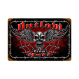 Outlaw From Hell Metal Sign Wall Decor 12 x 18