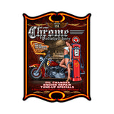 Polished Chrome Metal Sign Wall Decor 14 x 19
