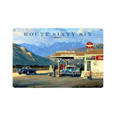Route 66 Metal Sign Wall Decor 18 x 12