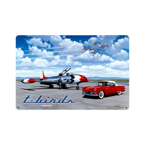 T Birds Metal Sign Wall Decor 18 x 12