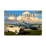 Lady Pioneer Metal Sign Wall Decor 24 x 16
