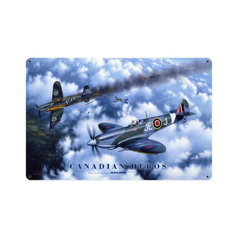 Canadian Heroes Metal Sign Wall Decor 12 x 18