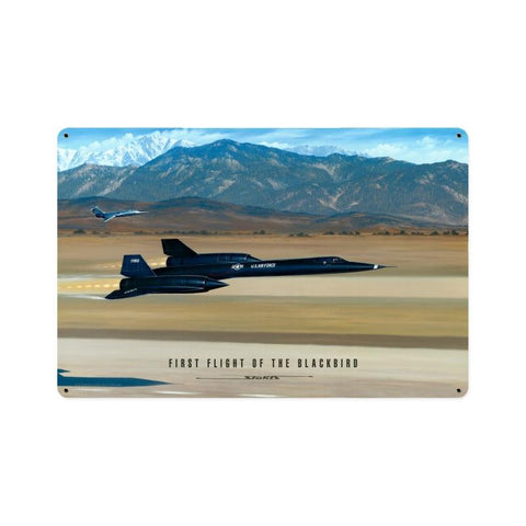 Flight of the Blackbird Metal Sign Wall Decor 12 x 18
