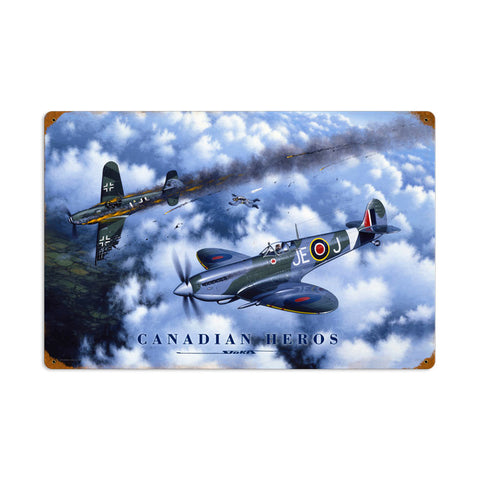 Canadian Heroes Metal Sign Wall Decor 24 x 16