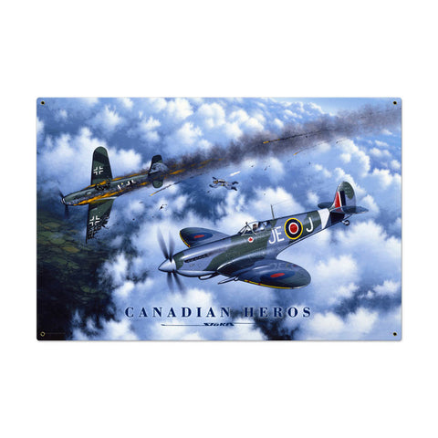 Canadian Heroes Metal Sign Wall Decor 36 x 24