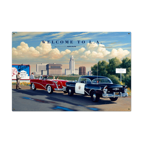 Welcome to LA Metal Sign Wall Decor 36 x 24