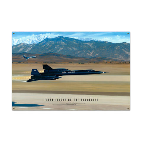 Flight of the Blackbird Metal Sign Wall Decor 36 x 24