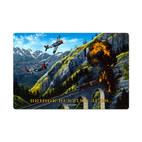 Bridge Busting Metal Sign Wall Decor 24 x 16