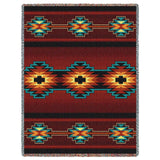 Southwest Geometric Deep Red Tapestry Throw