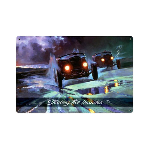 Stealing The Thunder Metal Sign Wall Decor 18 x 12