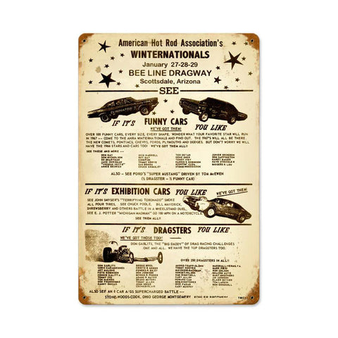 Winternationals Metal Sign Wall Decor 18 x 12