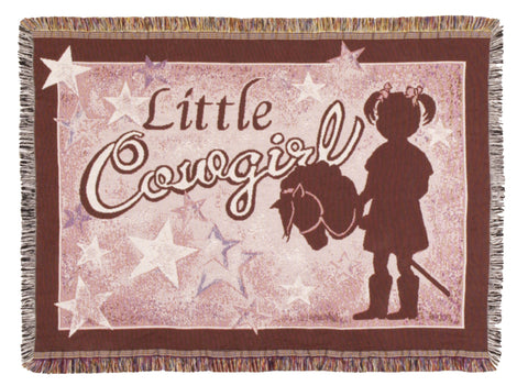 Little Cowgirl Tapestry Throw (Mini)