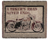 A Bikers Road Tapestry Throw
