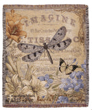 Vintage Dragonfly Tapestry Throw