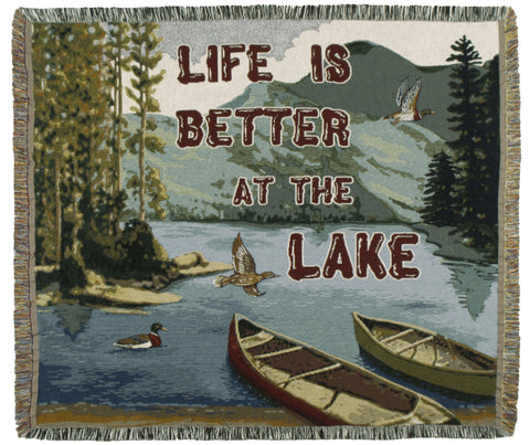 Life Is Better 50 X 60 Tapestry Throw