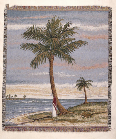 Tropical Palm Tapestry Throw