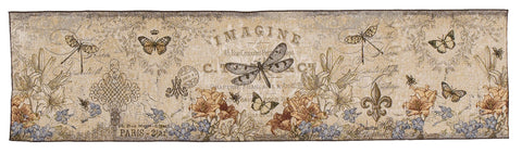 Vintage Dragonfly Tapestry Table Runner
