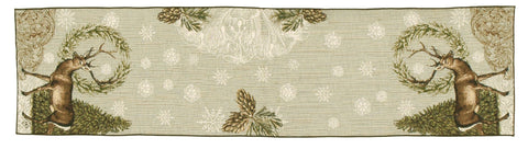 Winter Woodland Deer Tapestry Table Runner