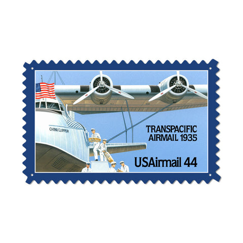 Air Mail Clipper Metal Sign Wall Decor 24 x 15