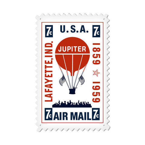 Air Mail Balloon Metal Sign Wall Decor 15 x 24