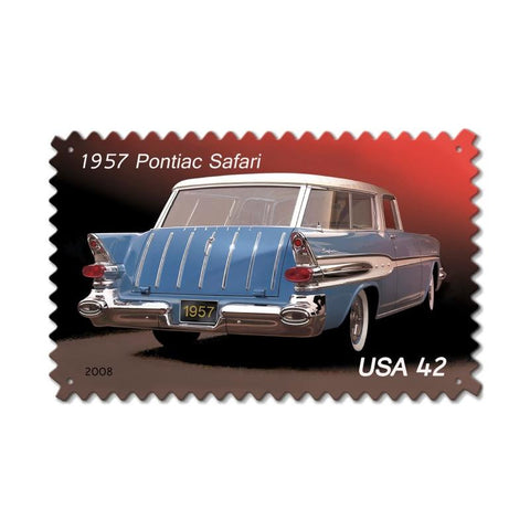1957 Pontiac Safari Metal Sign Wall Decor 16 x 24