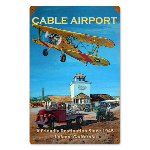 Cable Airport Metal Sign Wall Decor 12 x 18