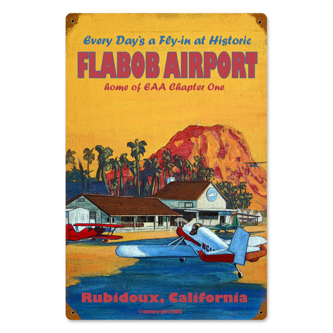 Flabob Airport Metal Sign Wall Decor 12 x 18