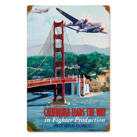 California Leads Metal Sign Wall Decor 12 x 18