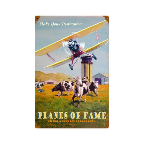 Planes of Fame Metal Sign Wall Decor 12 x 18