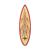 Wood Pinstripe Surfboard Metal Sign Wall Decor 6 x 22