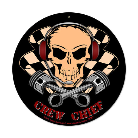 Crew Chief Metal Sign Wall Decor 14 x 14