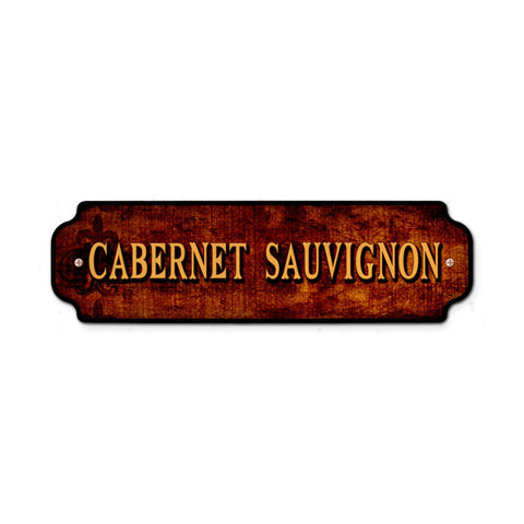 Cabernet Sauvignon Metal Sign Wall Decor 12 x 3
