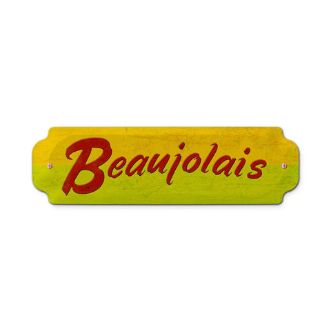 Beaujolais Metal Sign Wall Decor 12 x 3