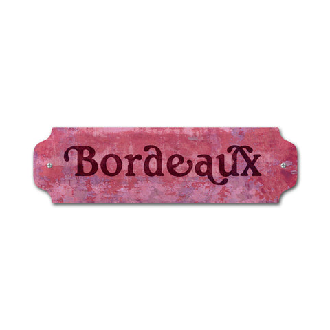 Bordeaux Metal Sign Wall Decor 12 x 3