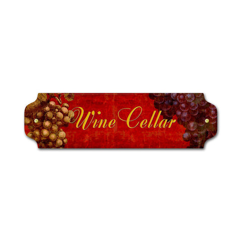Wine Cellar Metal Sign Wall Decor 12 x 3