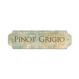 Pinot Grigio Metal Sign Wall Decor 12 x 3