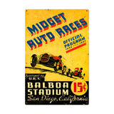 Midget Auto Races Metal Sign Wall Decor 24 x 36