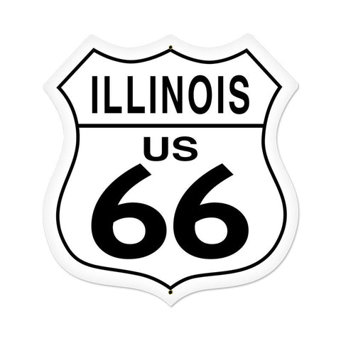 Illinois Route 66 Metal Sign Wall Decor 28 x 28