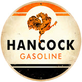 Hancock Gasoline Metal Sign Wall Decor 28 x 28